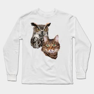 Cat and owl Long Sleeve T-Shirt